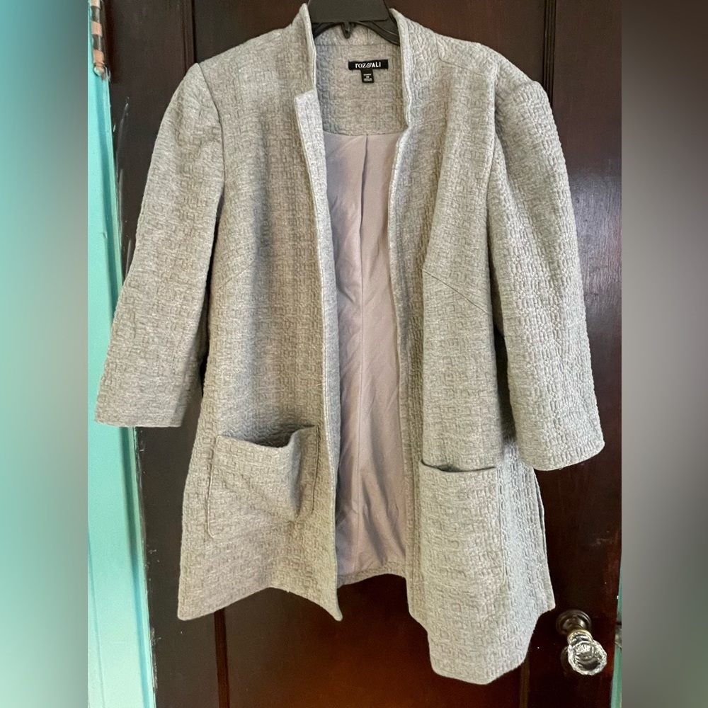 Gray long jacket-Roz and Ali size 1X